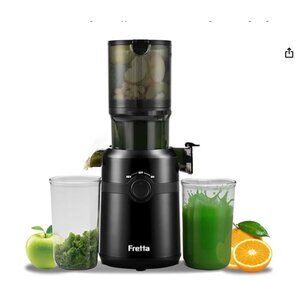 Fretta Self-Feeding Slow Masticating Juicer 1.1L Large Feed Chute BPA-Free Easy